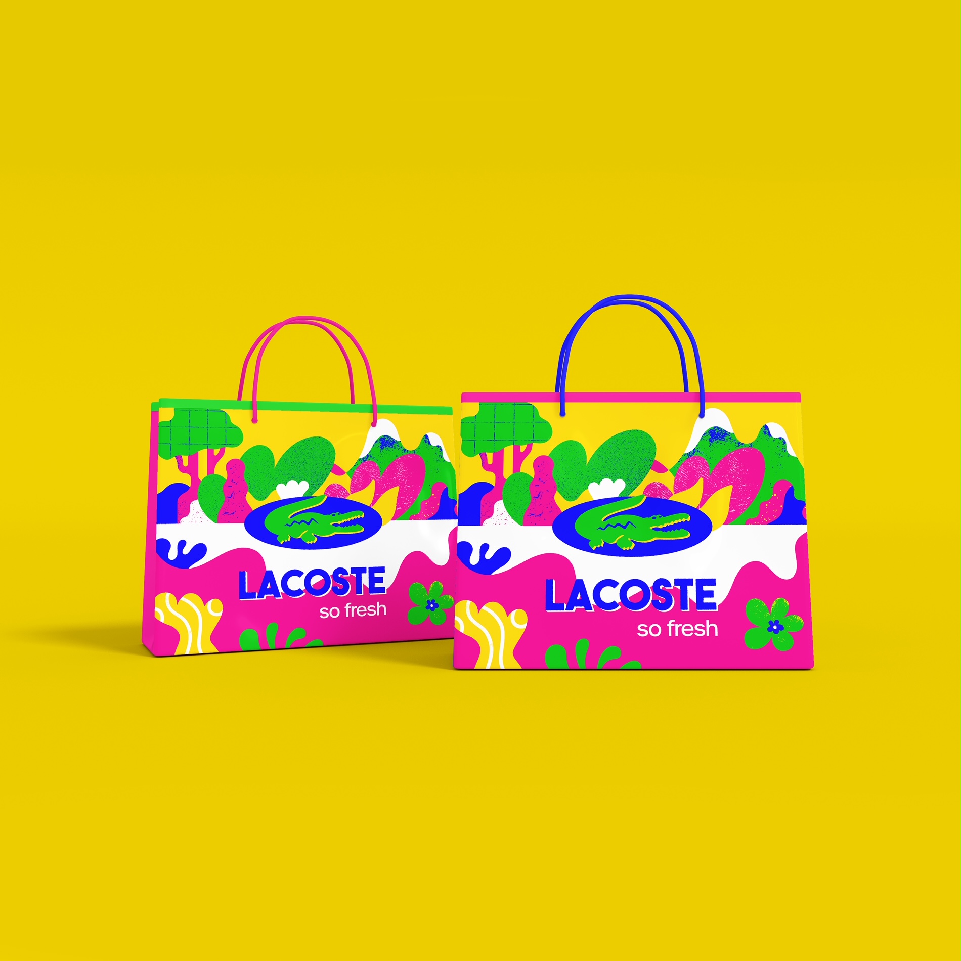 Packaging illustré sacs Lacoste