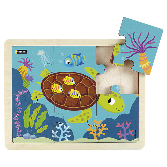 puzzle tortue marine et fond marin