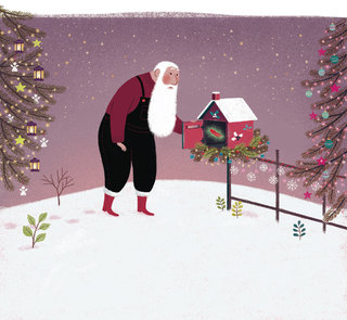 Le Père Noël et la plume rouge