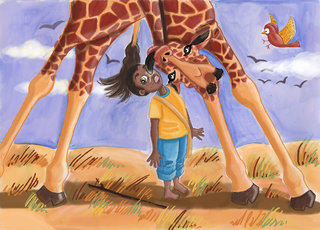 Paki sous la girafe