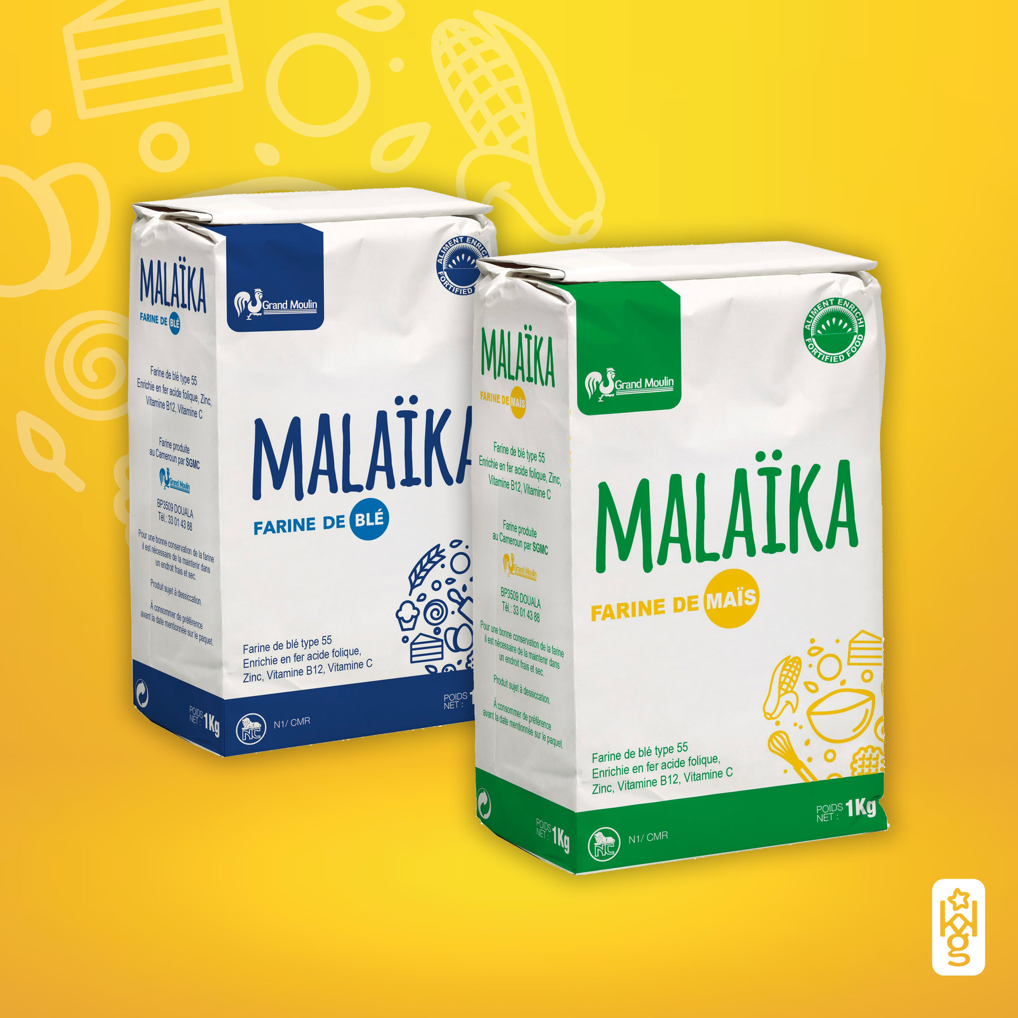 Packaging  farine blé et maïs Malaïka