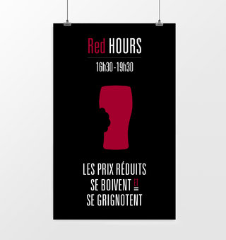 Affiche restaurant happy hours / RED D'HIPPO