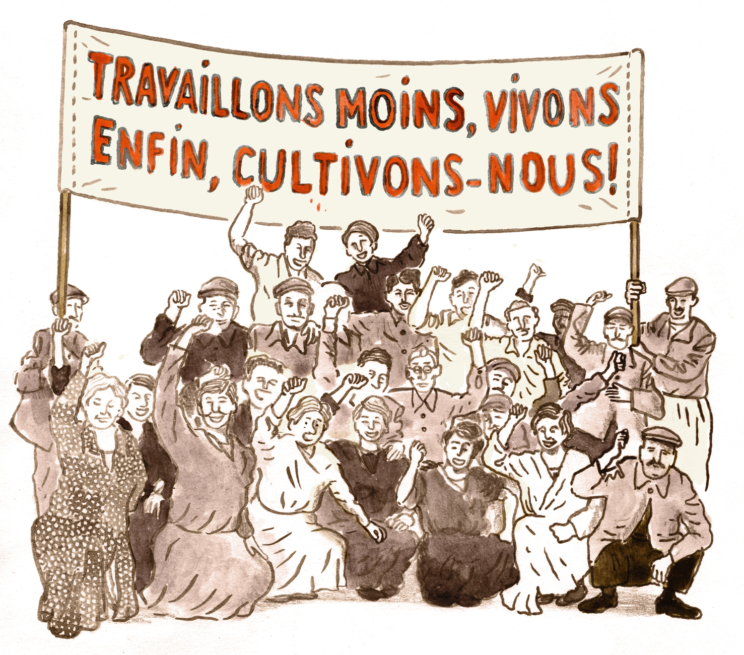 «Travail, loisirs, repos : un droit...!?», illustration