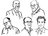 Portraits de Christian Megrelis, Maxime Rousselle, Antonin Baudry, Hervé Plessis