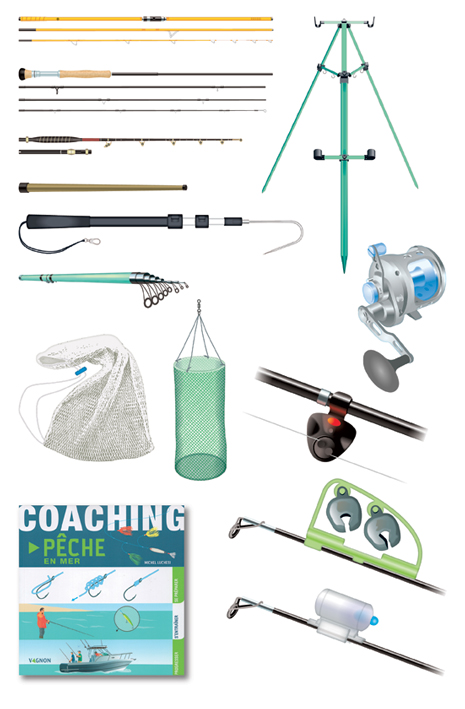 Illustrations pour un programme de coaching de pêche en mer (Vagnon, 2020).