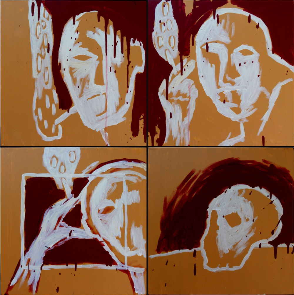 Vanité 1,2,3 et 4/4<br/><span>Acrylique sur toile
4x(50x50)
...2011...</span>