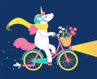 Licorne à vélo