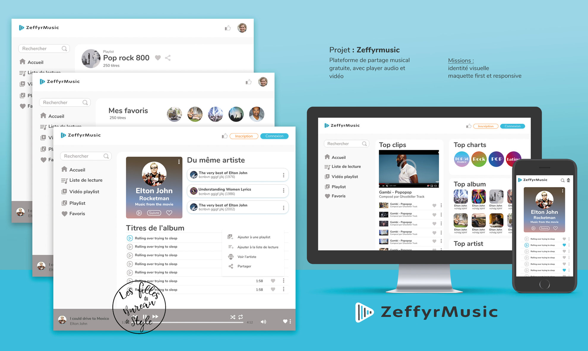 Zeffyrmusic, design web et identité visuelle