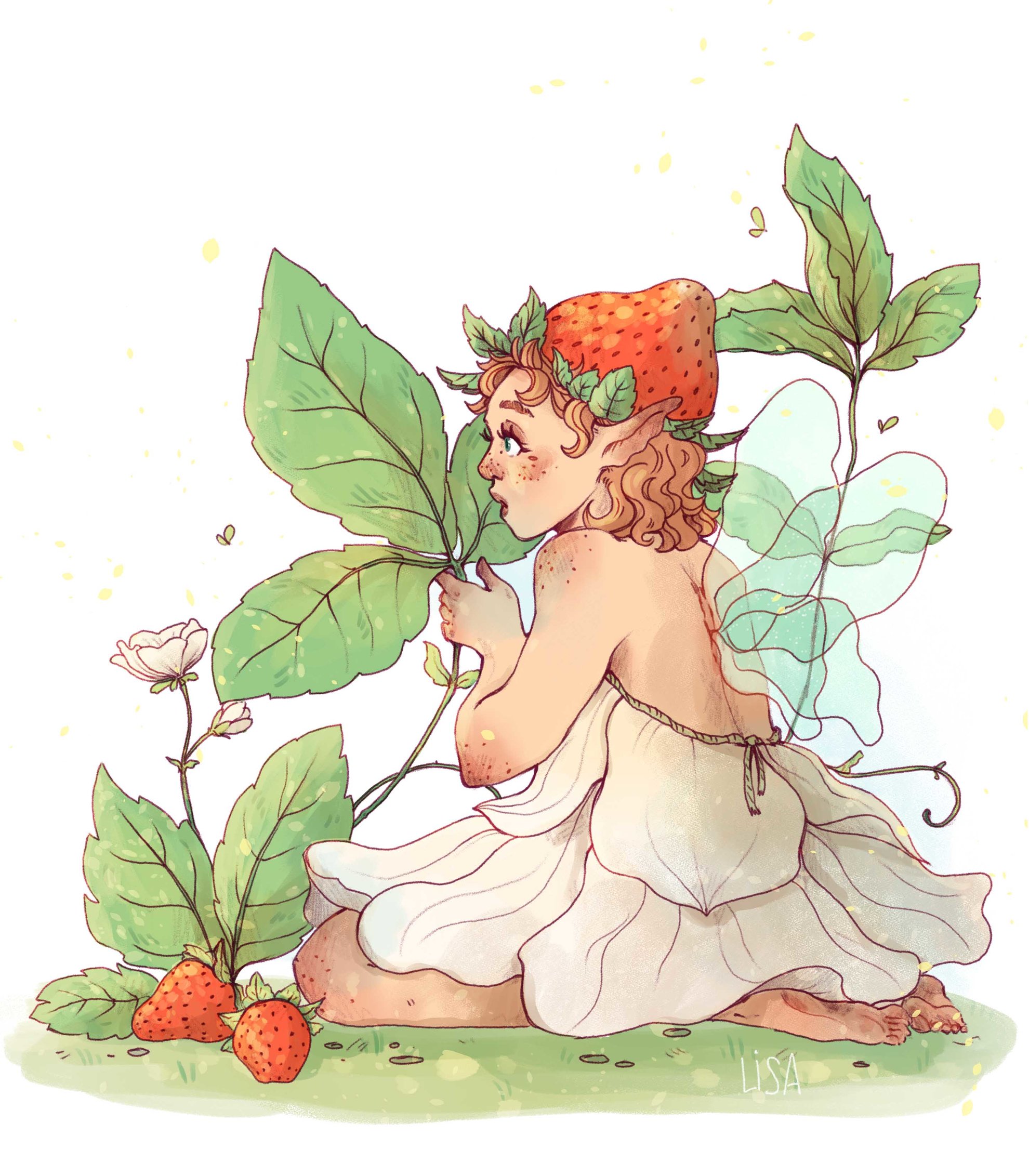 La fée fraise - Illustration Numérique - mongin lisa - illustrateurs-jeunesse