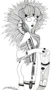 femme à plumes