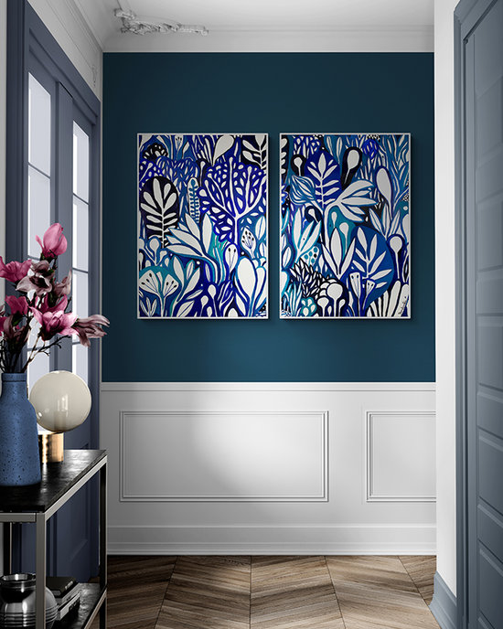 Le jardin des songes I Diptyque sur toile I Oeuvre de commande