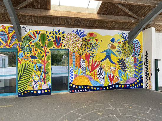 Fresque murale collaborative I École Jacques Prévert (85)
