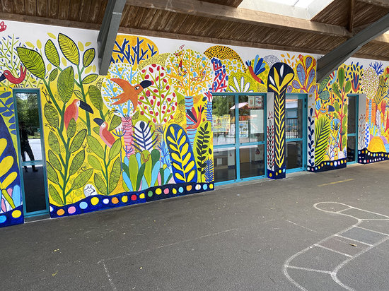 Fresque murale collaborative I École Jacques Prévert (85)