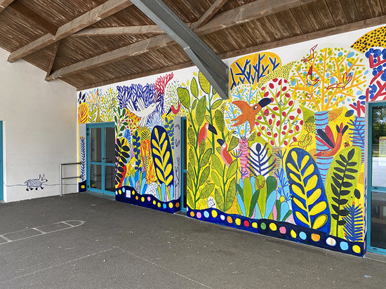 Fresque murale collaborative I École Jacques Prévert (85)