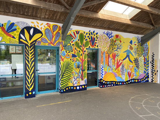 Fresque murale collaborative I École Jacques Prévert (85)