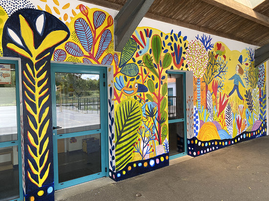 Fresque murale collaborative I École Jacques Prévert (85)