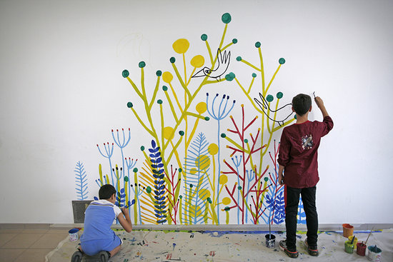 Fresque murale collaborative I Ville de Allonnes (72)