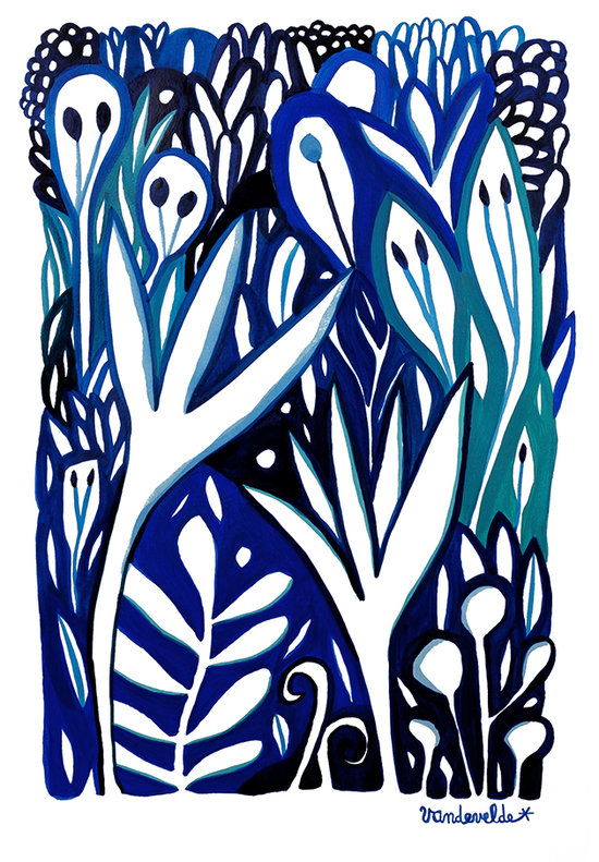 Série Jardin des songes I Peinture acrylique et encre