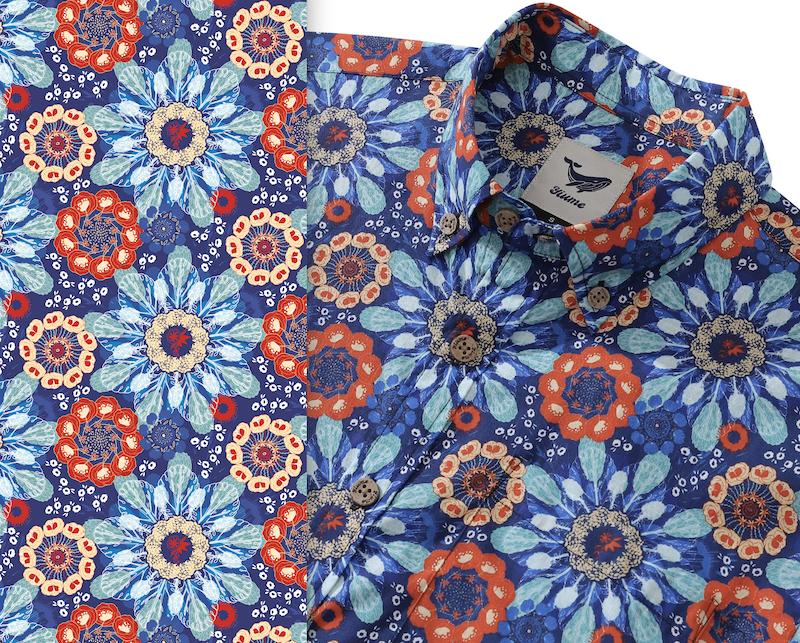MOTIF VIBRATION FLORALE CHEMISE HAWAIENNE - YIUME -