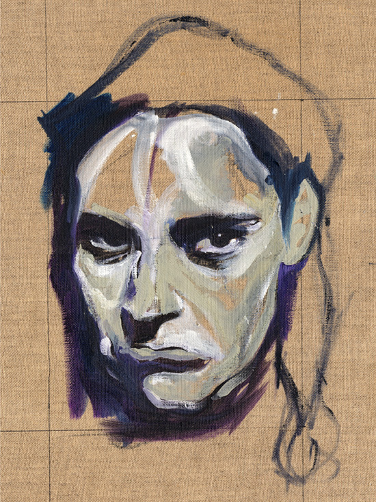 GUEULE<br/><span>ARTVIF - Portrait issu d'une serie d'expressions et destiné à une peinture interactive - Huile sur toile (25cm x 35cm)</span>