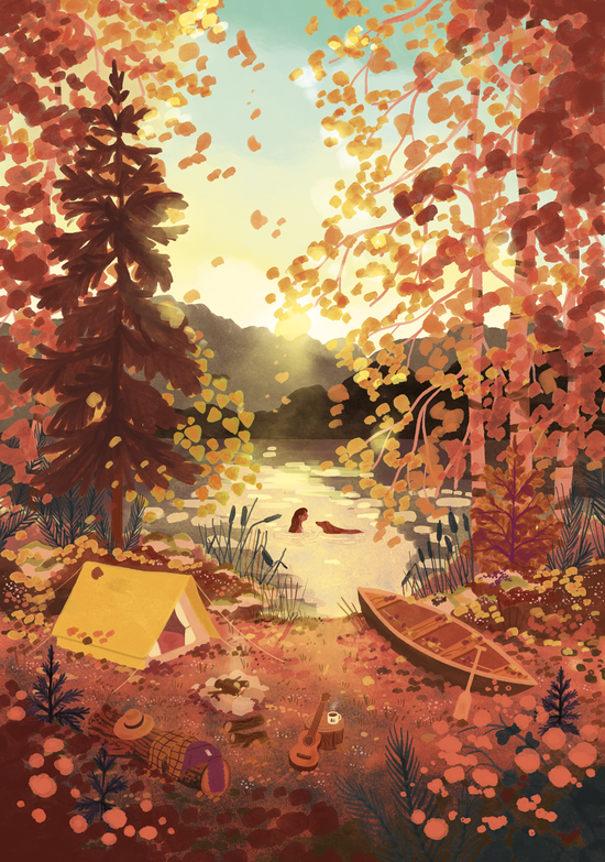 Camping au bord du lac