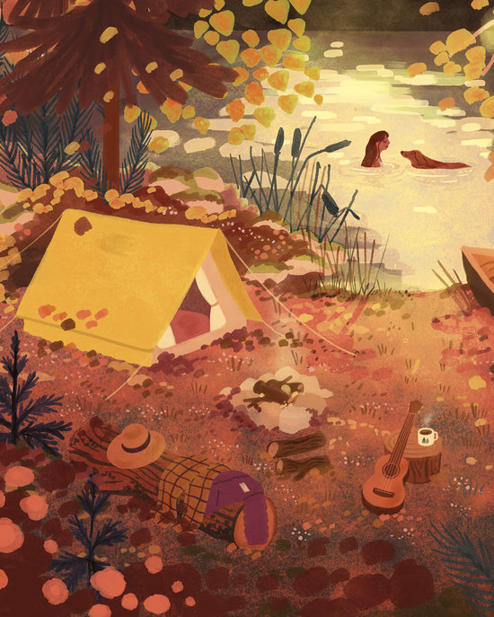 Camping au bord du lac
