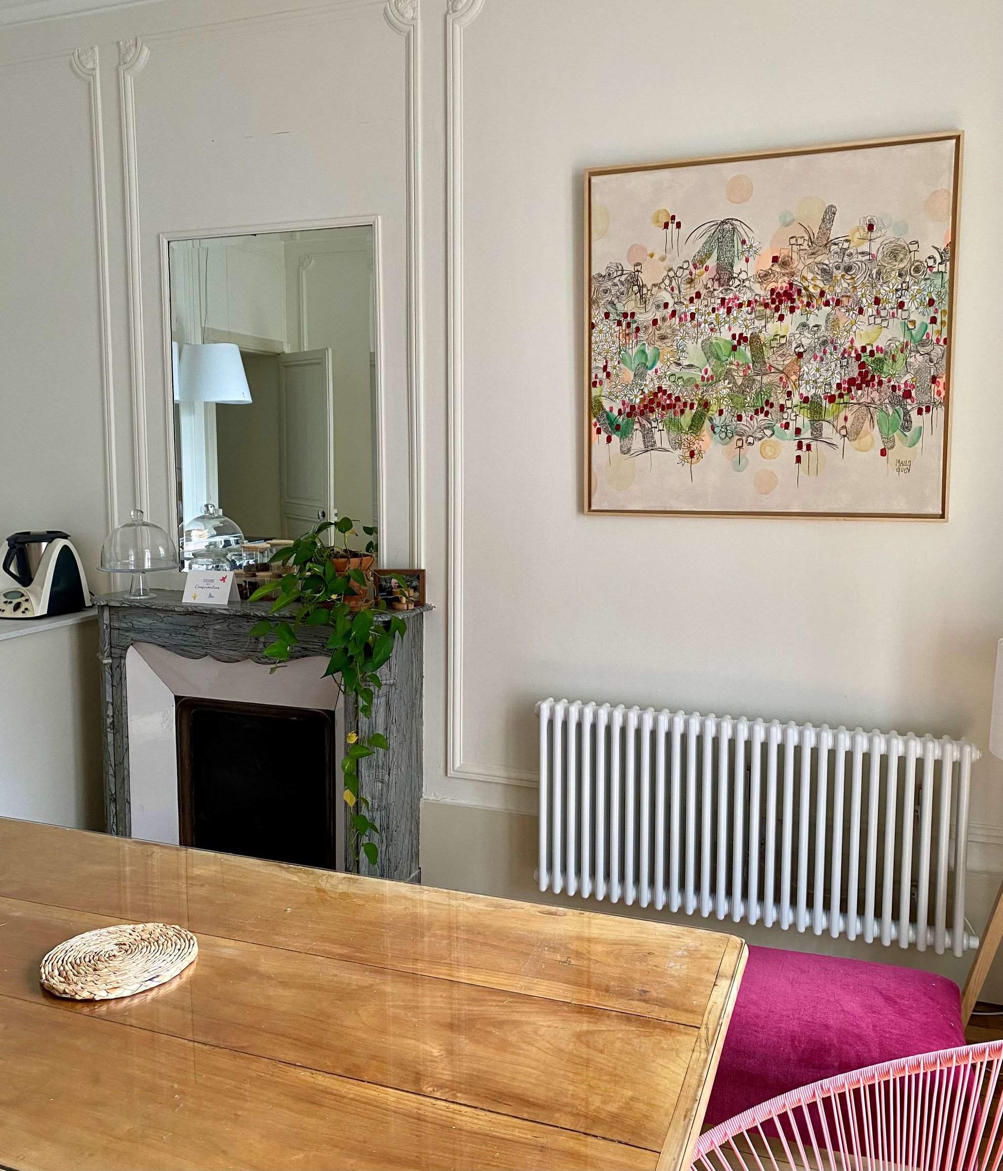 TIVOLI 100x100 cm Acrylique et fusain sur toile 2025 - 895 €