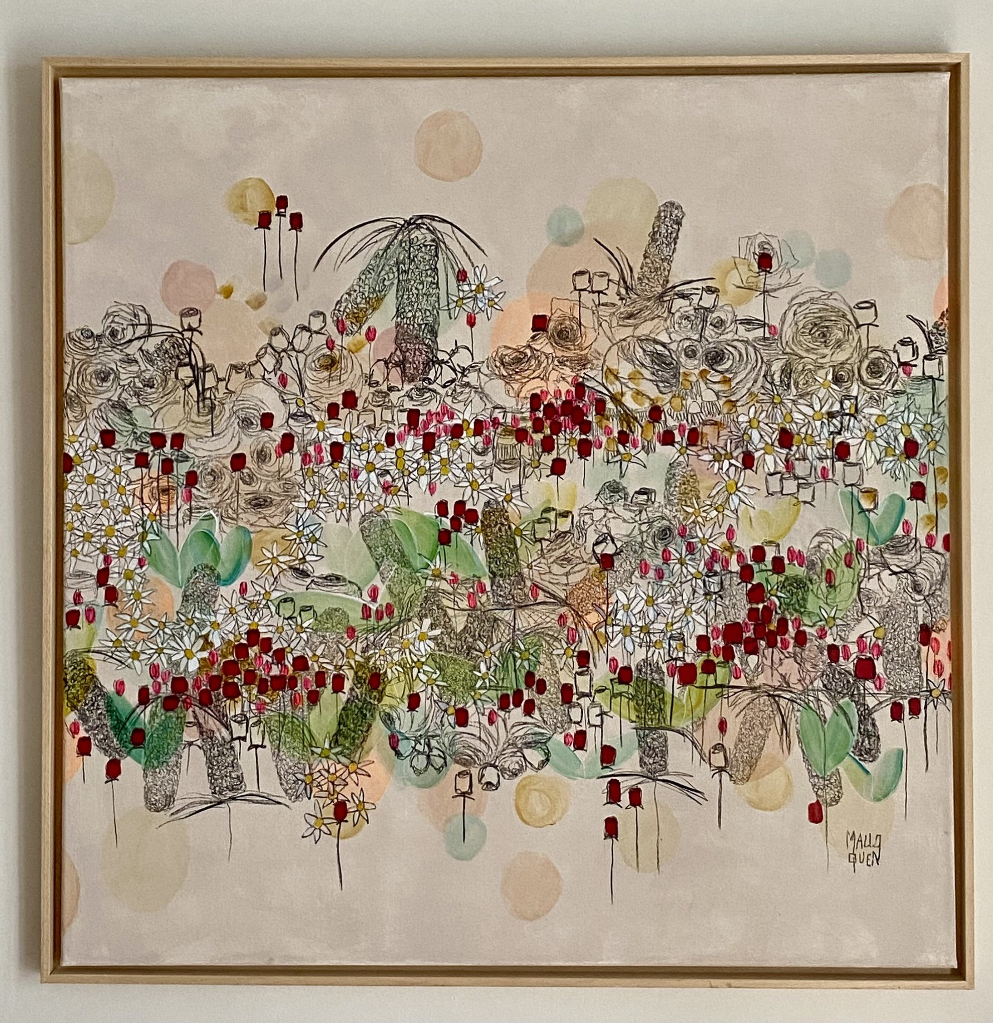 TIVOLI 100X100 cm Acrylique et fusain sur toile 2025 - 895 €