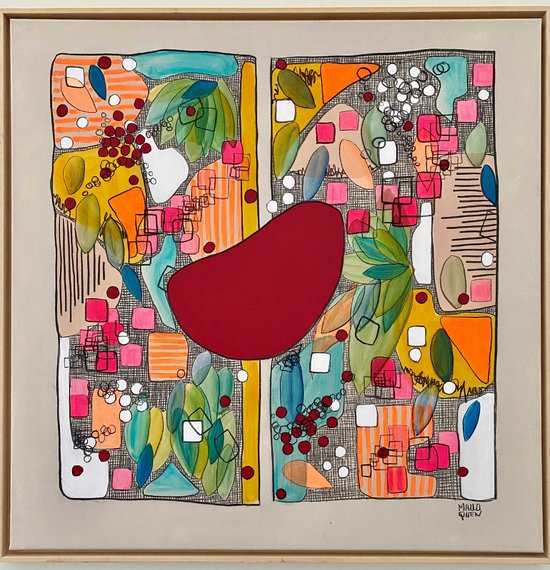ANOMALIE 100 x100 cm Acrylique et fusain sur toile 2025 - 895€