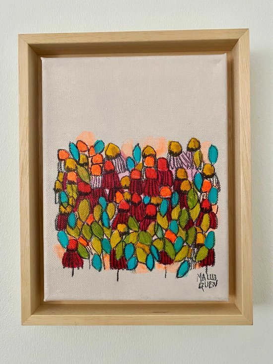 BANDOL 18x24 cm Fusain,  posca et acrylique sur toile 2024 -95 €
