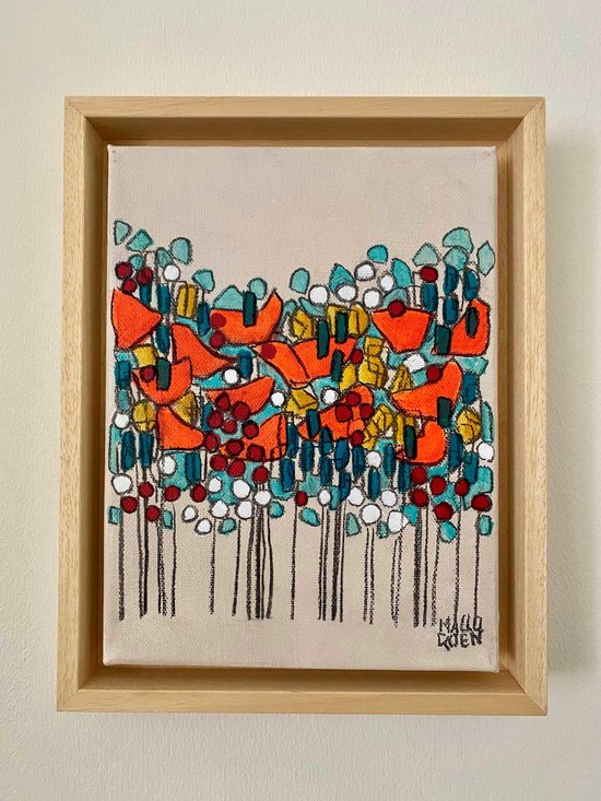 NICE 18x24 cm Fusain,  posca et acrylique sur toile 2024 -95 €