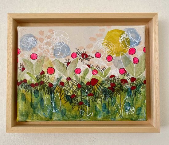 NUEIL  18x24 cm Fusain, posca et acrylique sur toile 2024 -95 €