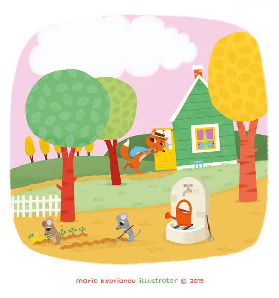 la petite poule rousse / the little red hen / detail