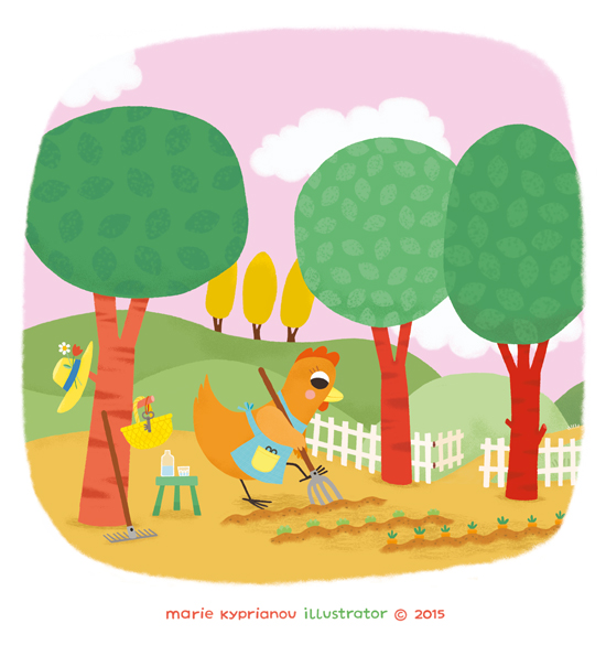 la petite poule rousse / the little red hen / detail