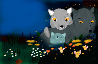 Maxou le loup a peur du noir. textes C Clément, éditions LAROUSSE