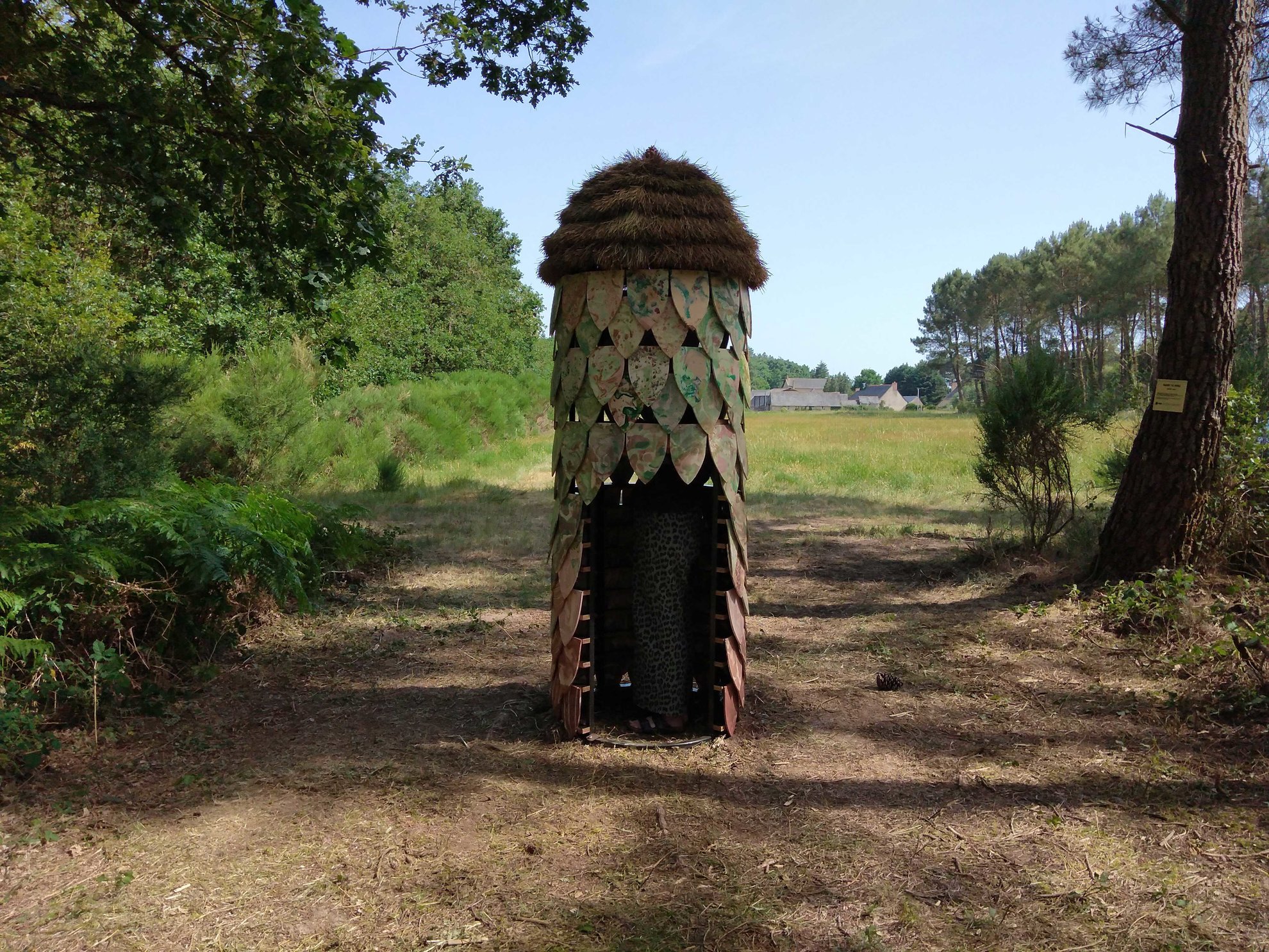 Dans ta peau, 2026-Installation pour l'Espace Naturel Sensible de  Boudré Céramique imprimée, chaume en épine de pin maritime