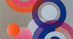 Sérigraphie 4 couleurs, imprimée sur carton gris. Mers 2026. - Maryse GUITTET-graphiste