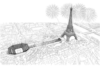 Candidature de Paris pour les JO en 2024, document de présentation d'un timbre