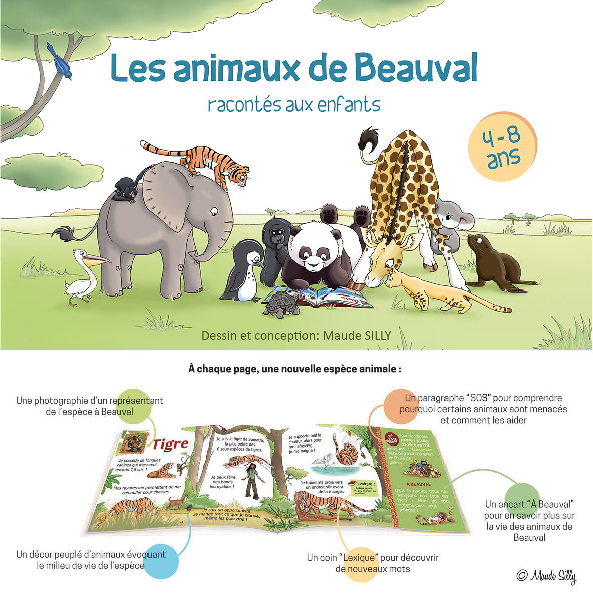 Livre enfant pour le ZooParc de Beauval - Livre pédagogique de 32 pages pour les plus de 4 ans - 2015