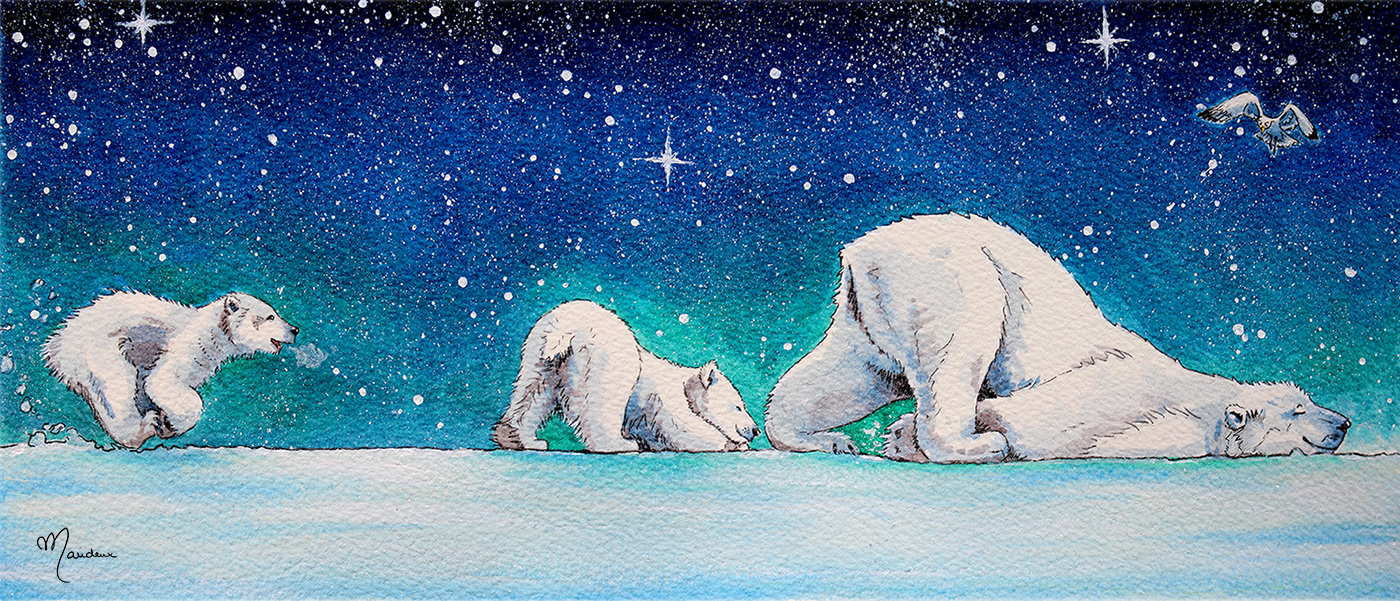 Visuel pour mug Famille d'ours polaire - Encre - 2020