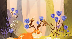 L'arrivée du printemps - Le renard'.jpg - Mélissa Bourdier-illustrateur jeunesse