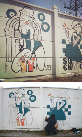pinups street art mural