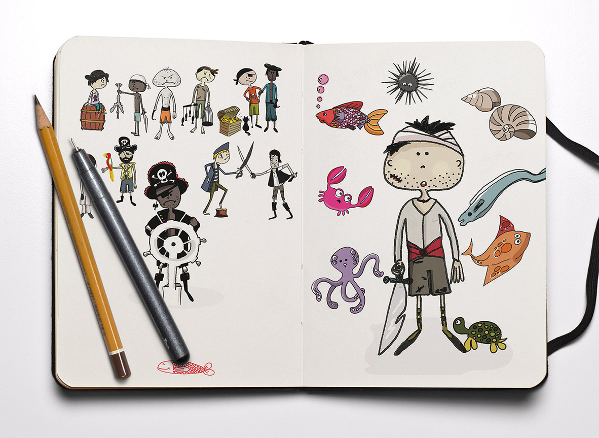 Travail des personnages de mon livre Paco, le petit pirate