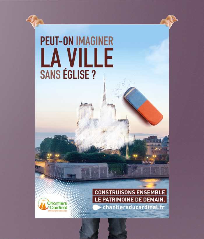 réalisé au sein de l'agence KAOLIN :  Projet d'affiche initial Chantier du cardinal - 2017