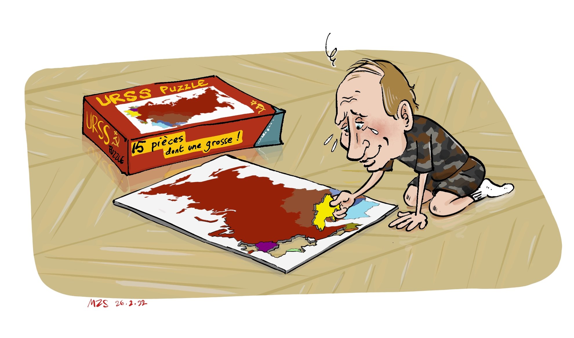 Putin (Poutine) is puzzling the world - mathias rebuffé - illustrateurs/rices