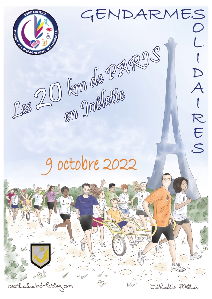 Affiche pour la gendarmerie - 20 km de Paris en Joëlette édition 2022