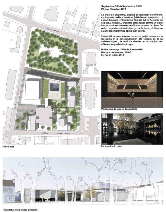 Planche de présentation du projet du Pôle de Spectacle de Rambouillet