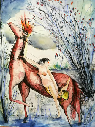 Encre de chine et aquarelle  60x45 cm / 2021