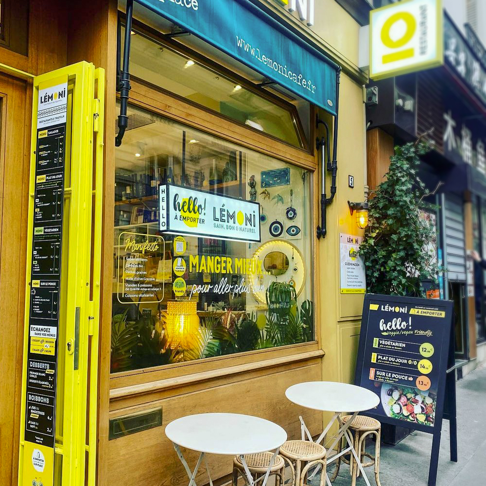 Signalétique et stop-trottoir des restaurants Lémoni Paris