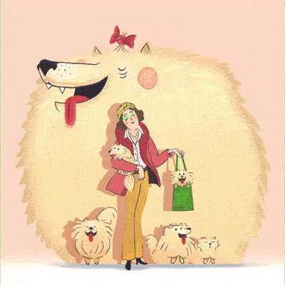 Lady and dogs